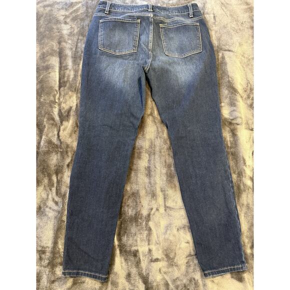 Time and Tru Jeans Womens 12 Blue High Rise Skinny Stretch Denim Distressed Wash - Picture 10 of 12